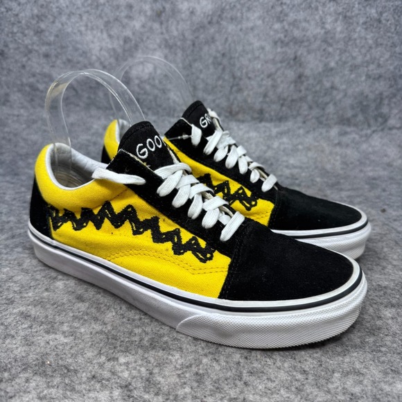 Vans Shoes - Vans Old Skool Charlie Brown Shoes Womens Sz 8 Yellow Sneaker Peanuts Good Grief